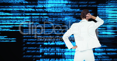 Composite image of thinking businesswoman