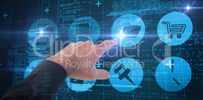Composite image of businessman pointing with his finger Composite image of businessman pointing with his finger