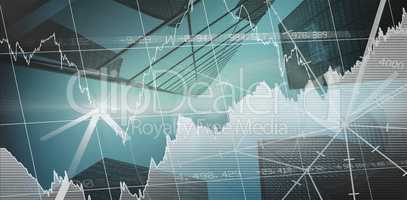 Composite image of stocks and shares