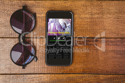 Composite image of music app