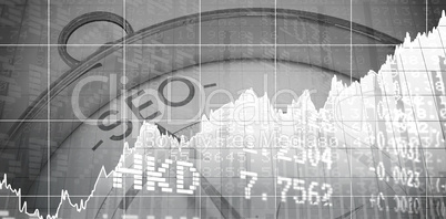 Composite image of stocks and shares