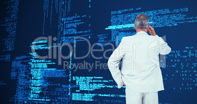 Composite image of thinking businessman