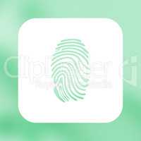 Composite image of fingerprint with green background