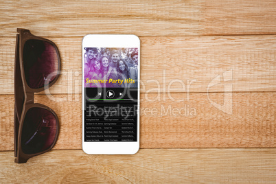 Composite image of music app