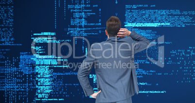 Composite image of thinking businessman