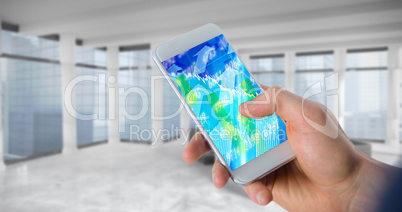 Composite image of businessman using mobile phone over white bac Composite image of businessman using mobile phone over white bac