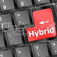 hybrid key on keyboard vector vector illustration