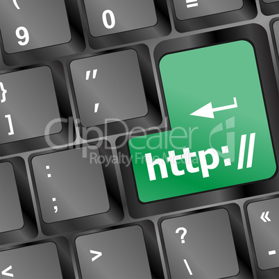 Http button on keyboard - business concept vector illustration