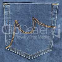 Pocket of blue jeans