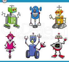 robot characters cartoon set