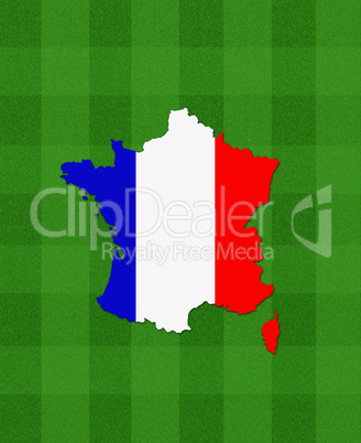 map of France on football field