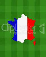 map of France on football field