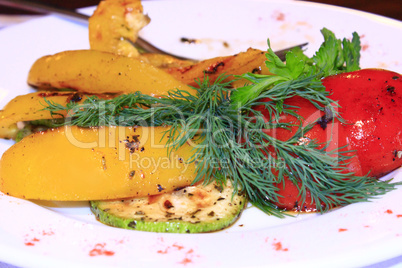 dish for vegetarians vegetables grilled