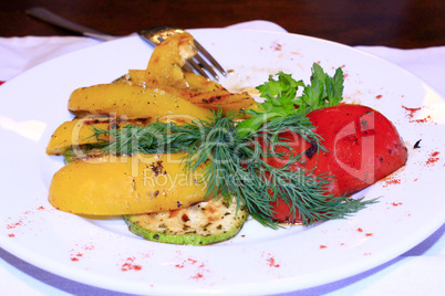 dish for vegetarians vegetables grilled