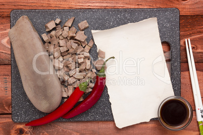 Japanese salad with tongue