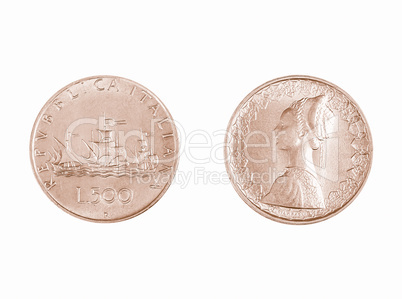 Italian 500 lire coin vintage