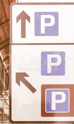 Parking sign vintage