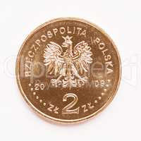 Polish 2 zloti coin vintage