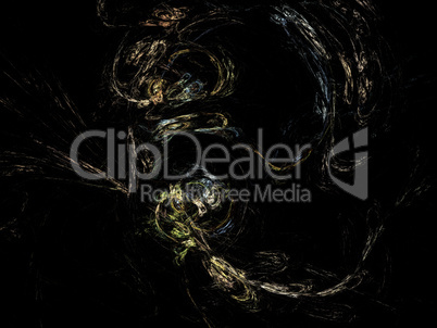 image of one Digital Fractal on Black Color