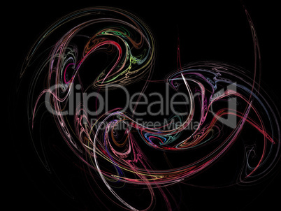 image of one Digital Fractal on Black Color