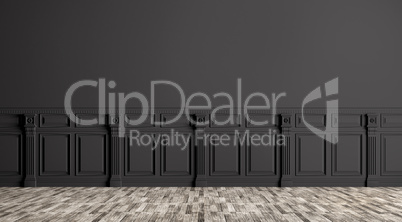 Black classic interior background 3d render