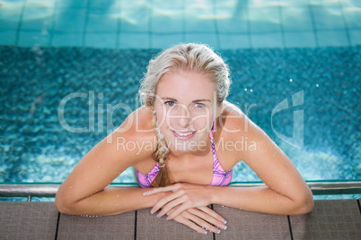 Attractive woman resting on the edge