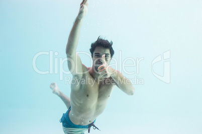 handsome man under water