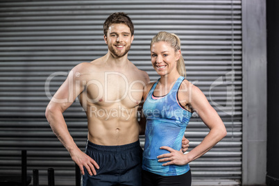 Athletic couple posing