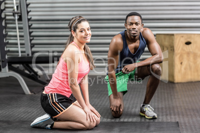 Fit couple taking a break