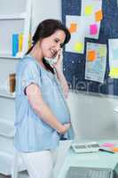 Pregnant woman on the phone