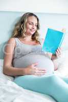 Pregnant woman reading a book