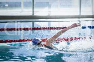 Fit woman swimming