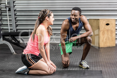 Fit couple taking a break