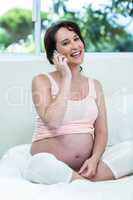 Pregnant woman on the phone