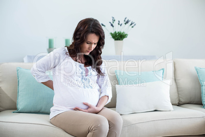Pregnant woman with painful back