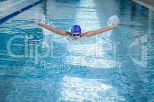 Fit woman swimming