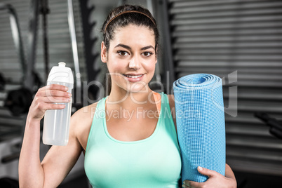 Athletic woman smiling to camera