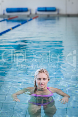 Pretty woman standing in the water