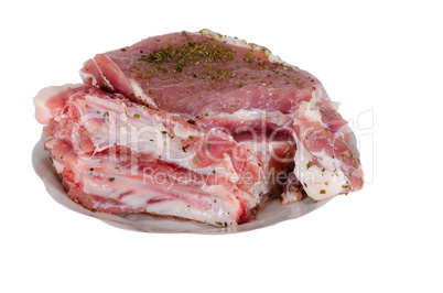 Raw pork for cooking