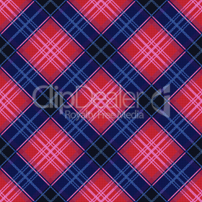 Diagonal seamless pattern in red and blue
