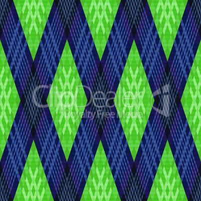 Rhombic seamless pattern in green and blue