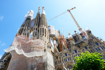 BARCELONA, SPAIN - MAY 27, 2015: View on construction of the Bas