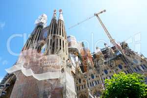 BARCELONA, SPAIN - MAY 27, 2015: View on construction of the Bas