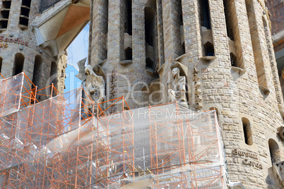 BARCELONA, SPAIN - MAY 27, 2015: View on construction of the Bas