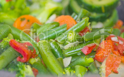 Grüne Bohnen und Tomaten-Salat