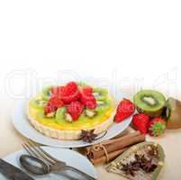 kiwi and strawberry pie tart