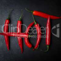 Hot chilies on slate