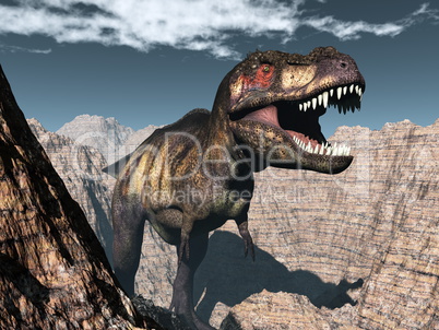 Tyrannosaurus rex dinosaur roaring - 3D render
