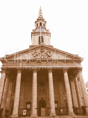 St Martin church, London vintage