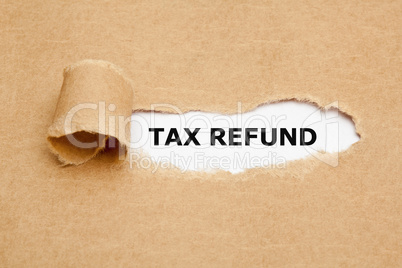 Tax Refund Torn Paper Concept